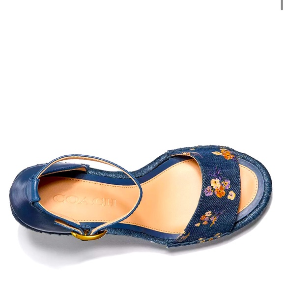 Coach Kit Denim Espadrilles Wedge Heel Size 6 NIB - Picture 3 of 5